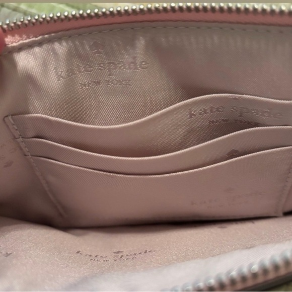 Kate Spade Lucy Medium L-Shaped Blush Pink Patent Wristlet Clutch in Tea Rose - Picture 4 of 7